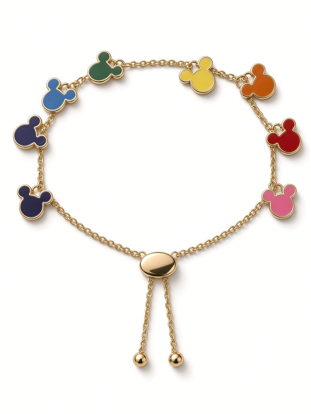Disney Mickey Mouse golden Charm Adjustable Bracelet
